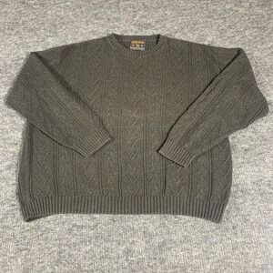 VTG Woolrich Sweater Mens 2XL Grau Cable Knit Pullover Cotton Blend Outdoors USA